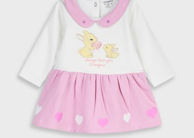 Βρεφικό φούτερ φόρεμα | ΑΝΟΙΧΤΟ ΡΟΖ - Energiers - 